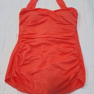 Catalina Red Ruched Halter One-Piece Swimsuit